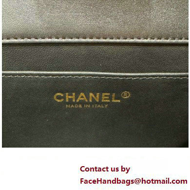 chanel Shiny Lambskin, Imitation Pearls  &  Gold-Tone Metal Mini Flap Bag Black AS4385 2024